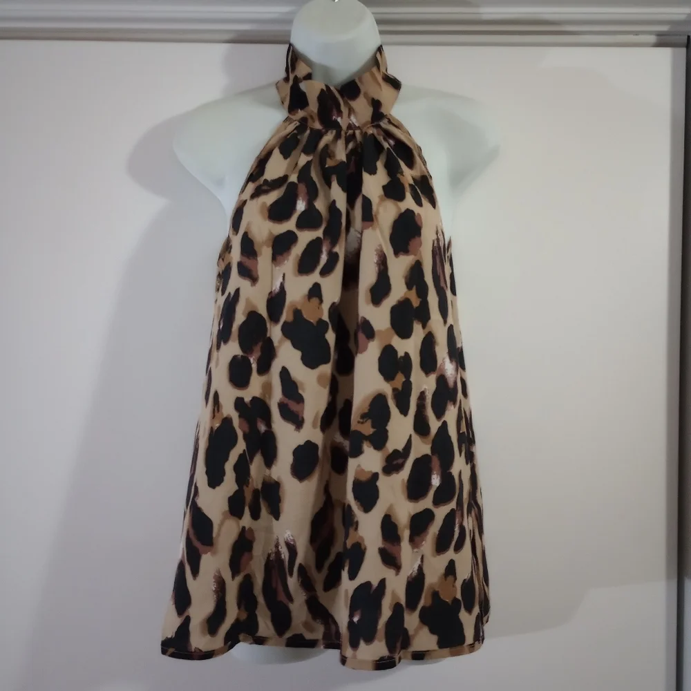 🆕⛱️Leopard Print Halter-Style Top - Picture 6 of 8